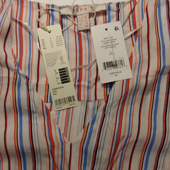 Esprit Striped Self-Tie Blouse - Picture 2 of 2